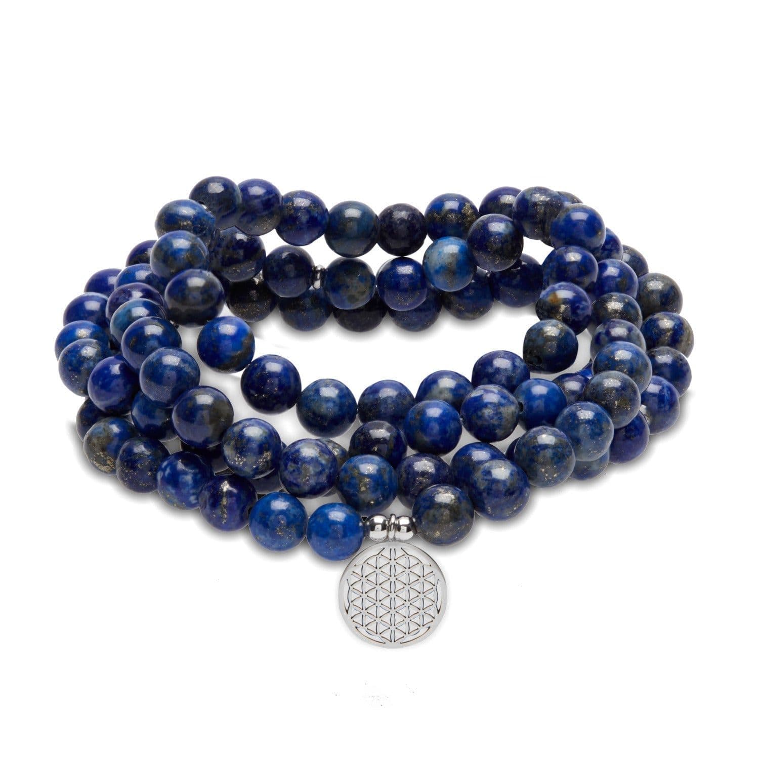 image-Bracelet Mala "3ème Oeil" de 108 perles en Lapis Lazuli