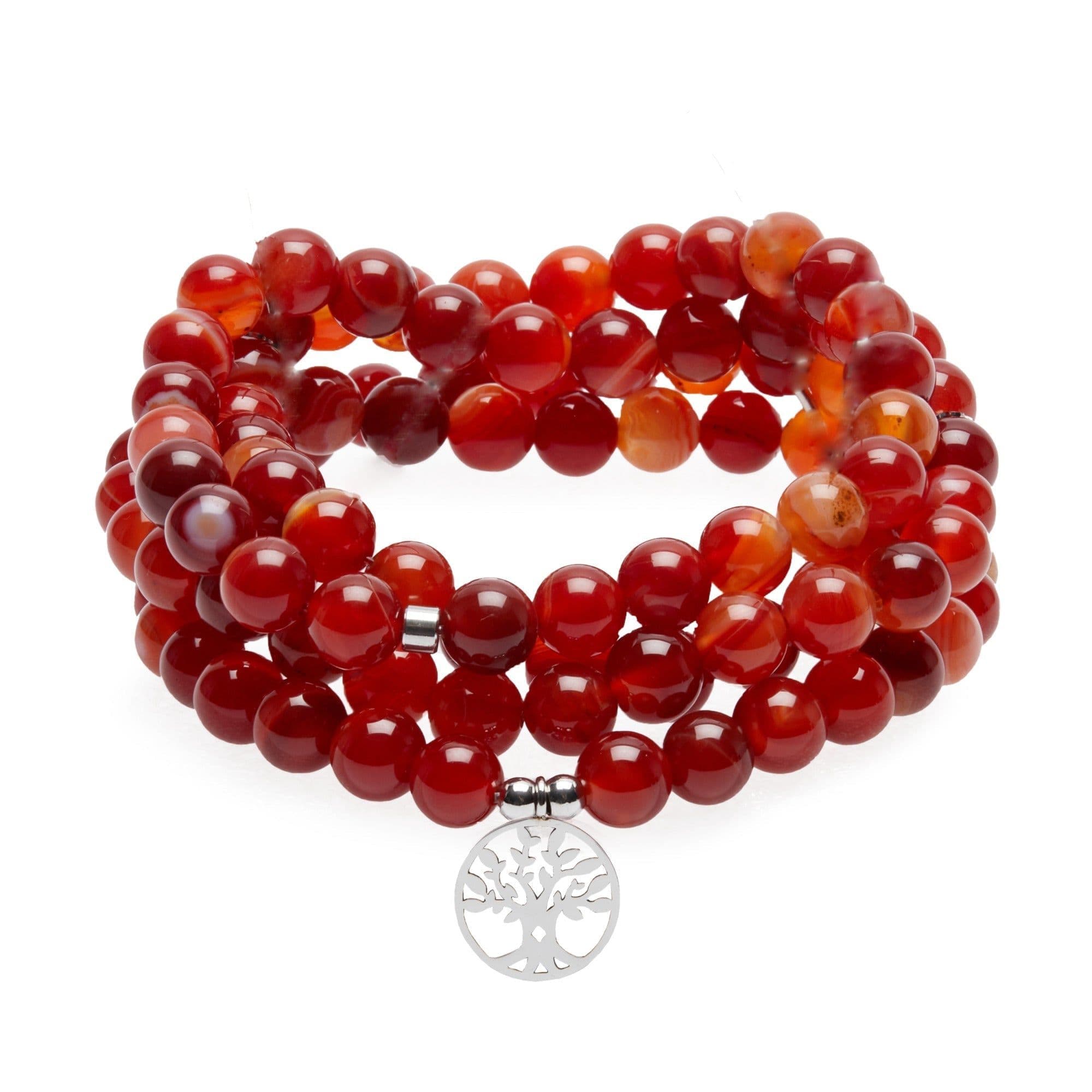 image-Bracelet Mala "Sensualité" de 108 perles en Cornaline