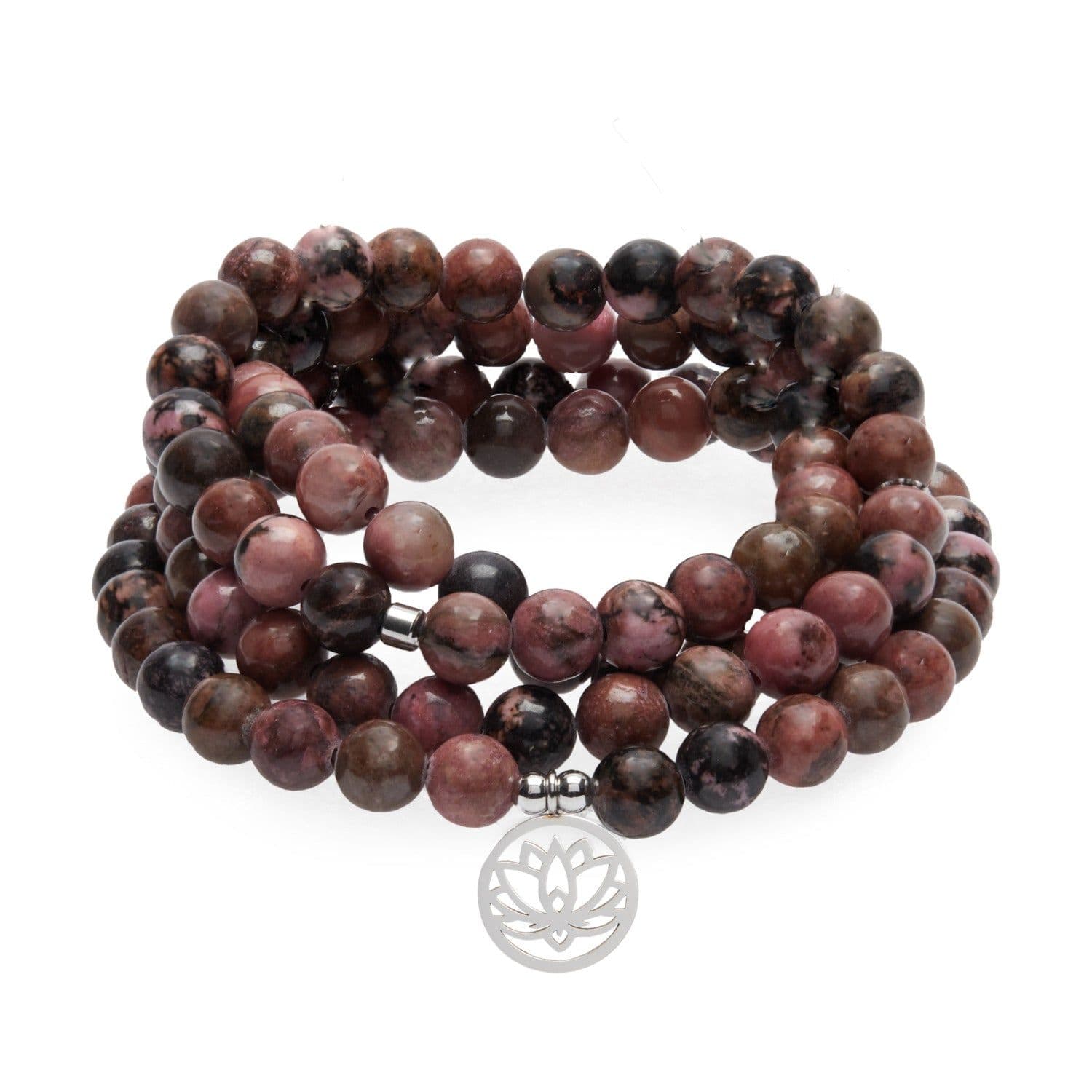 image-Bracelet Mala "Maîtrise des Emotions" de 108 perles en Rhodonite