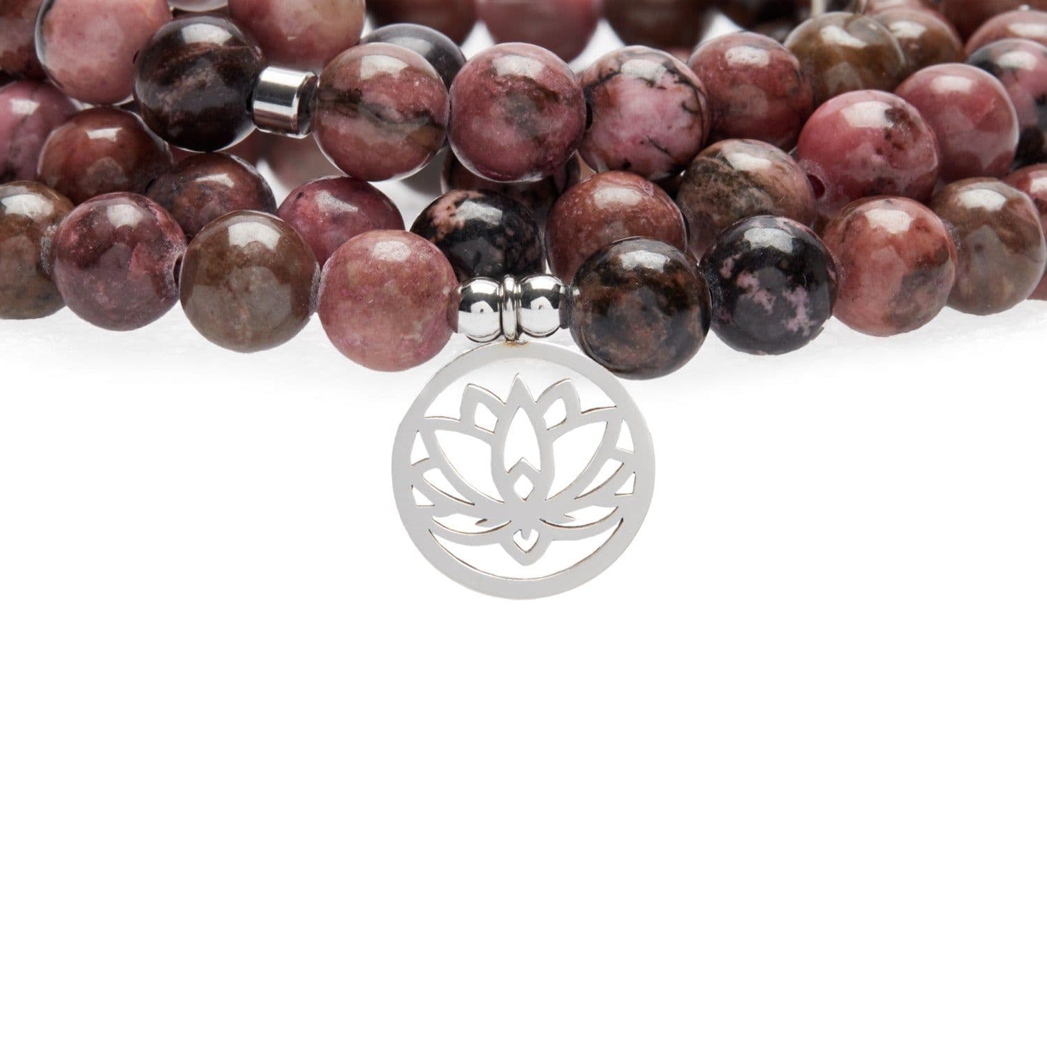 image-Bracelet Mala "Maîtrise des Emotions" de 108 perles en Rhodonite
