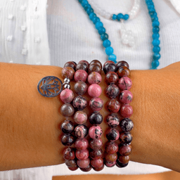 image-Bracelet Mala "Maîtrise des Emotions" de 108 perles en Rhodonite