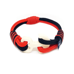 image-Wood Anchor Black and Red Nautical Bracelet
