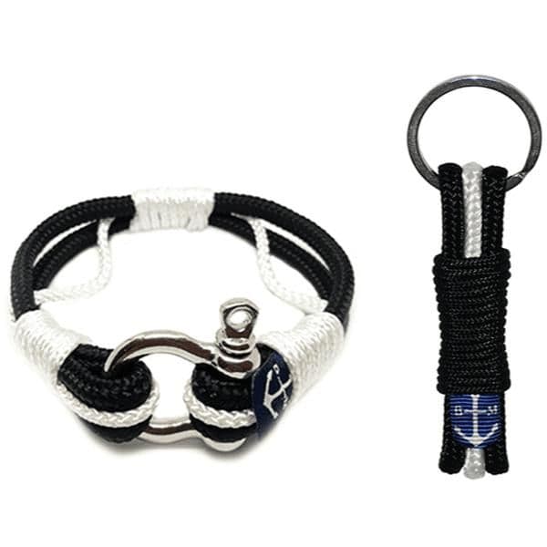 image-Atlantic Breeze Black and White Nautical Bracelet and Keychain