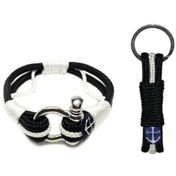 image-Atlantic Breeze Black and White Nautical Bracelet and Keychain