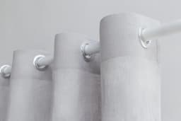 image-Light Grey linen curtain with grommets