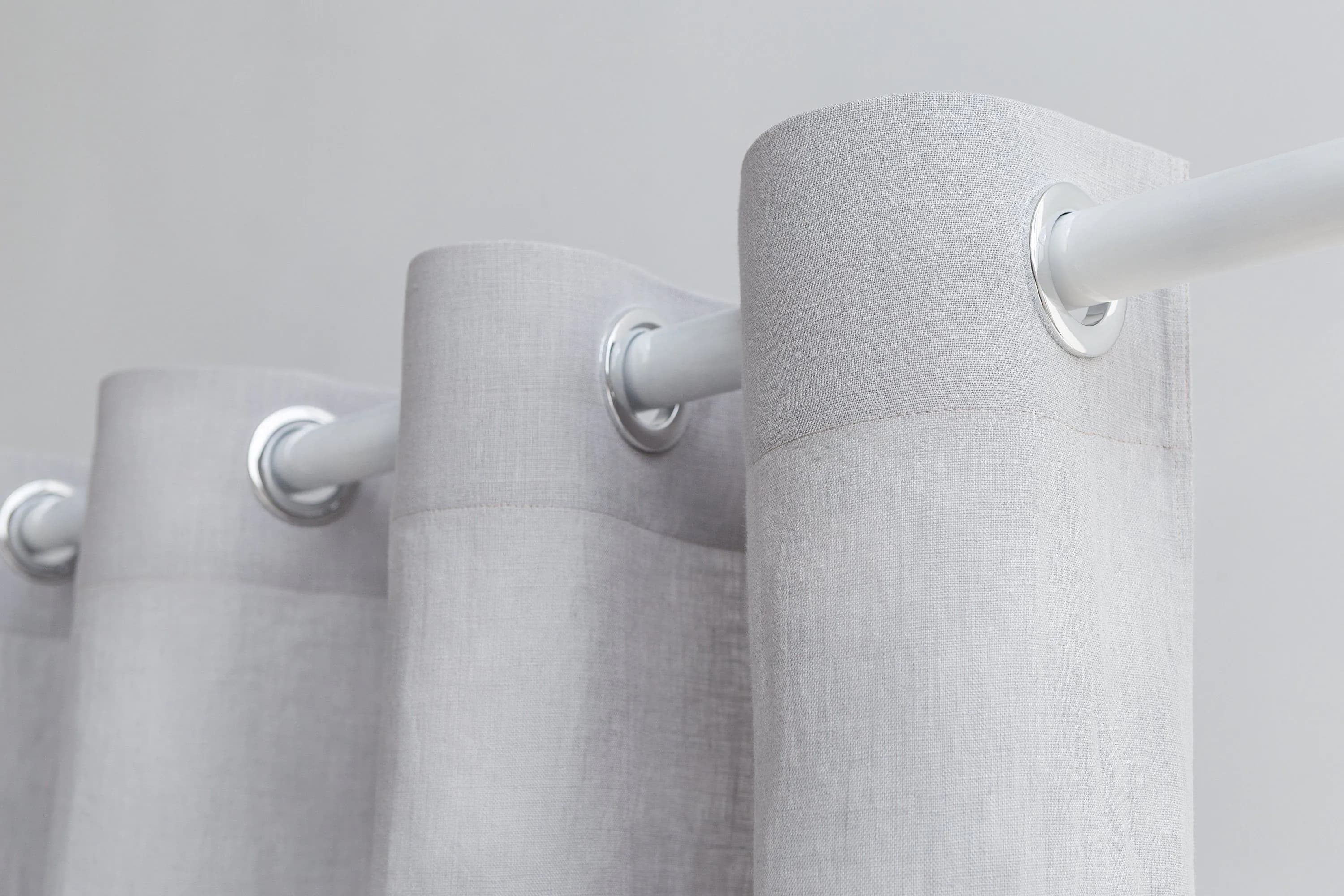 image-Light Grey linen curtain with grommets