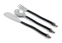 image-Vibhsa Black Silverware 18 Pc's Breakfast Set (Service for 6)