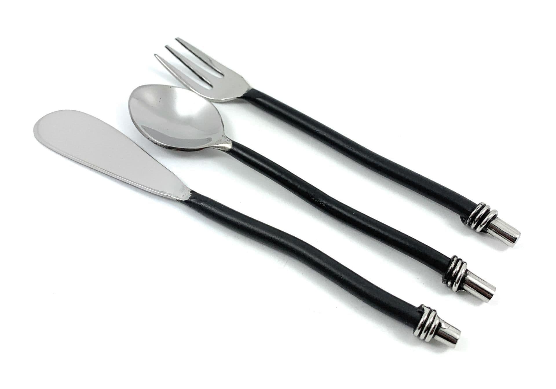 image-Vibhsa Black Silverware 18 Pc's Breakfast Set (Service for 6)