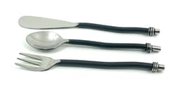 image-Vibhsa Black Silverware 18 Pc's Breakfast Set (Service for 6)