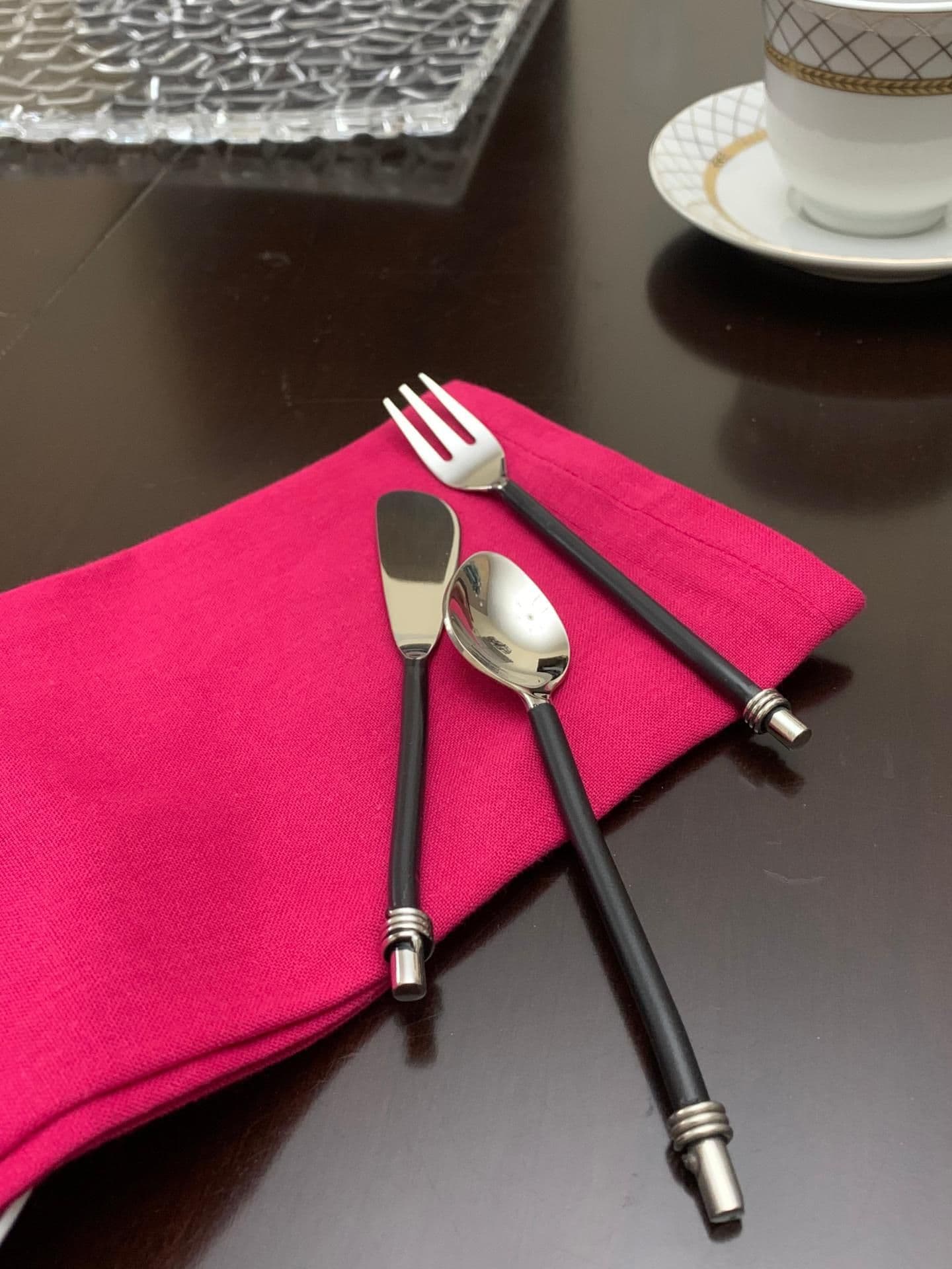 image-Vibhsa Black Silverware 18 Pc's Breakfast Set (Service for 6)