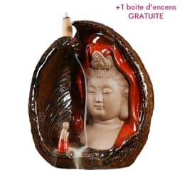 image-Brûleur d'encens en céramique "Compassion de la Guan Yin"