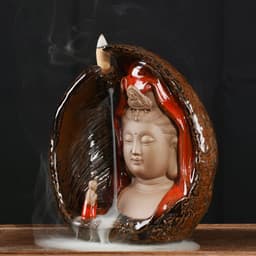 image-Brûleur d'encens en céramique "Compassion de la Guan Yin"