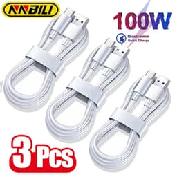 image-NNBILI 1-3PCS 10A 100W Type C Super Fast Charging Cable Data Cord For Huawei OPPO vivo iQoo Quick Charing USB C Cables