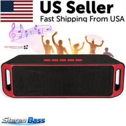 image-Bluetooth Speaker Wireless Waterproof Outdoor Stereo Bass USB/TF/FM