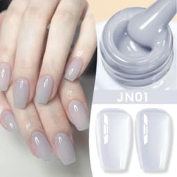 image-BORN PRETTY Milky White Jelly Nude Gel Nail Polish 10ml White Translucent Soak Off Gel Vernis Semi Permanent Need UV Light Cure