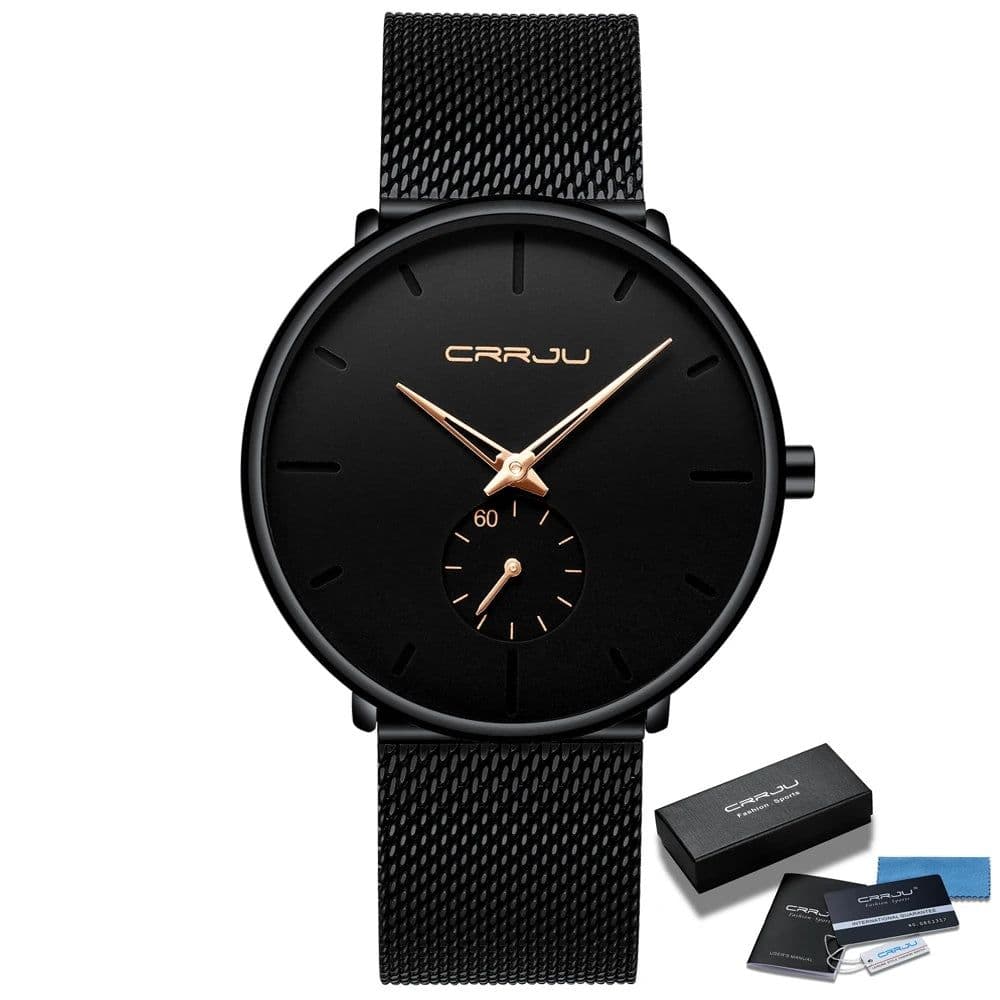 image-CRRJU Sports Mens slim Watches Top Brand Luxury Waterproof Sport Watch Men Ultra Thin Dial Quartz Watch Casual Relogio Masculino