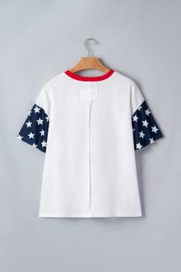 image-Jet Stream USA Flag Graphic T-Shirt Patchwork