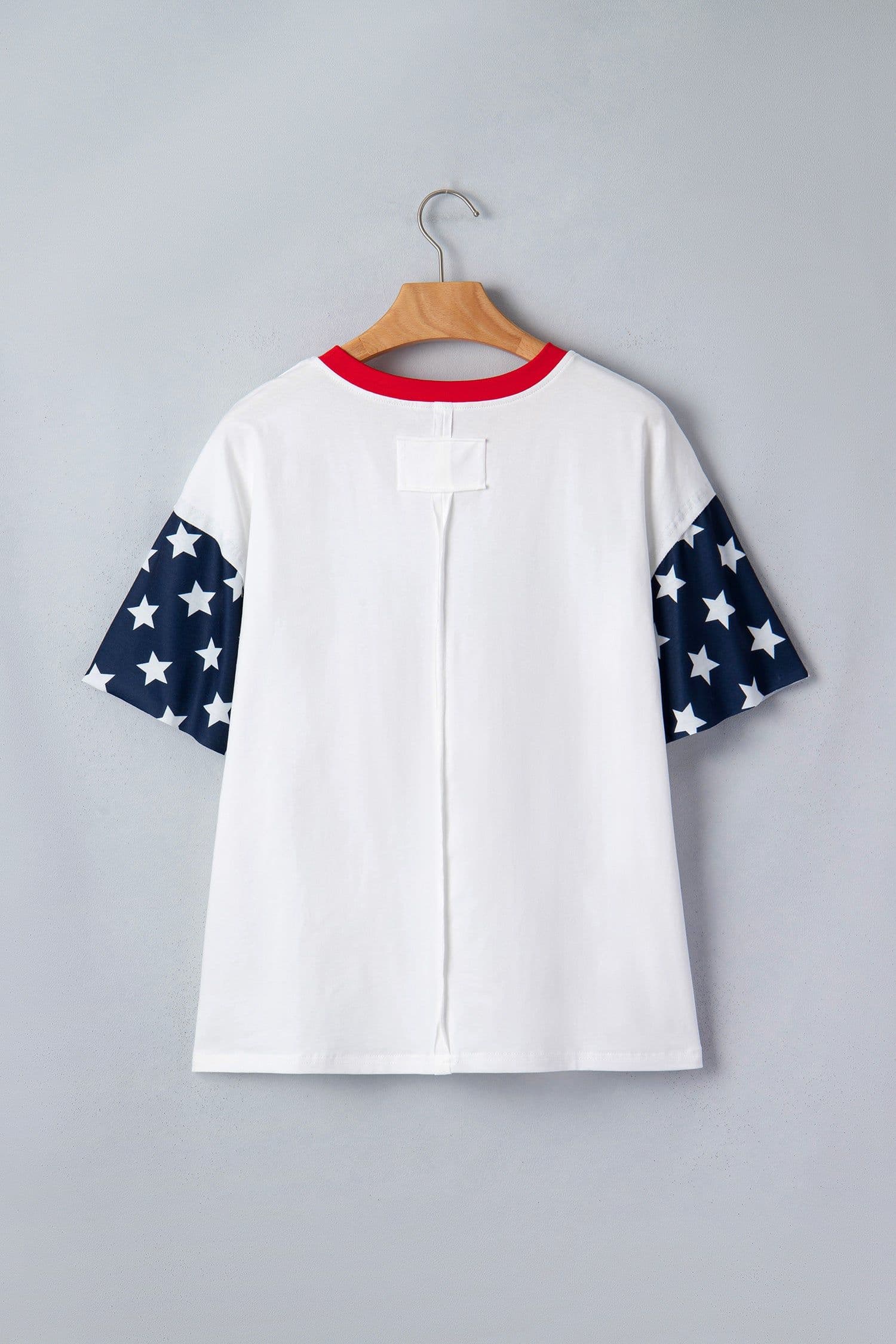 image-Jet Stream USA Flag Graphic T-Shirt Patchwork