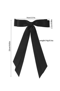 image-Black Alligator Hair Clip with Double Bow Knot - Elegant & Durable