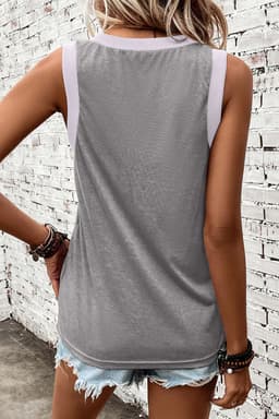 image-Mist Green Ribbed V Neck Tank