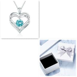 image-Female 925 Silver Twelve Birthstone Pendant Necklace