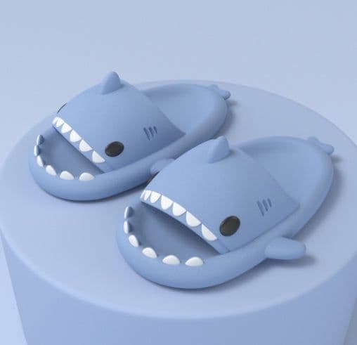 image-Adult's Slippers Indoor Outdoor Funny Shark Cartoon
