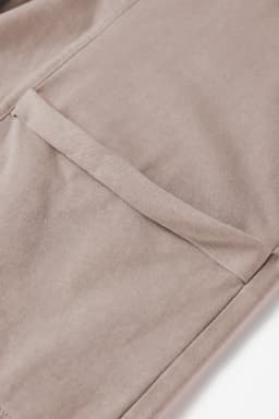 image-Smoke Gray Mineral Wash Exposed Seam Drawstring Elastic Waistband Wide Leg Cargo Pants
