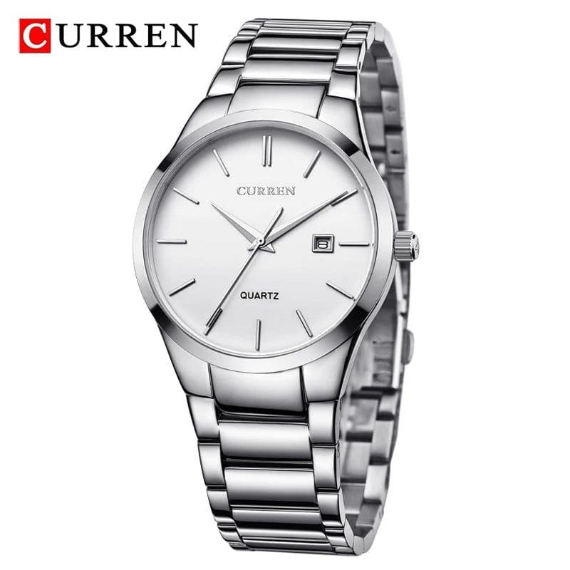 image-CURREN Top Brand Luxury Fashion Simple Men Watches Slim Steel Strap Waterproof Watch for Man Quartz Business Watch Clock 8106