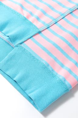 image-Pink Stripe Oversized T-Shirt Contrast Trim