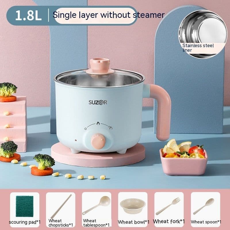 image-Mini Electric Cooker - 1.8L Portable Pot for Dorms & Small Homes