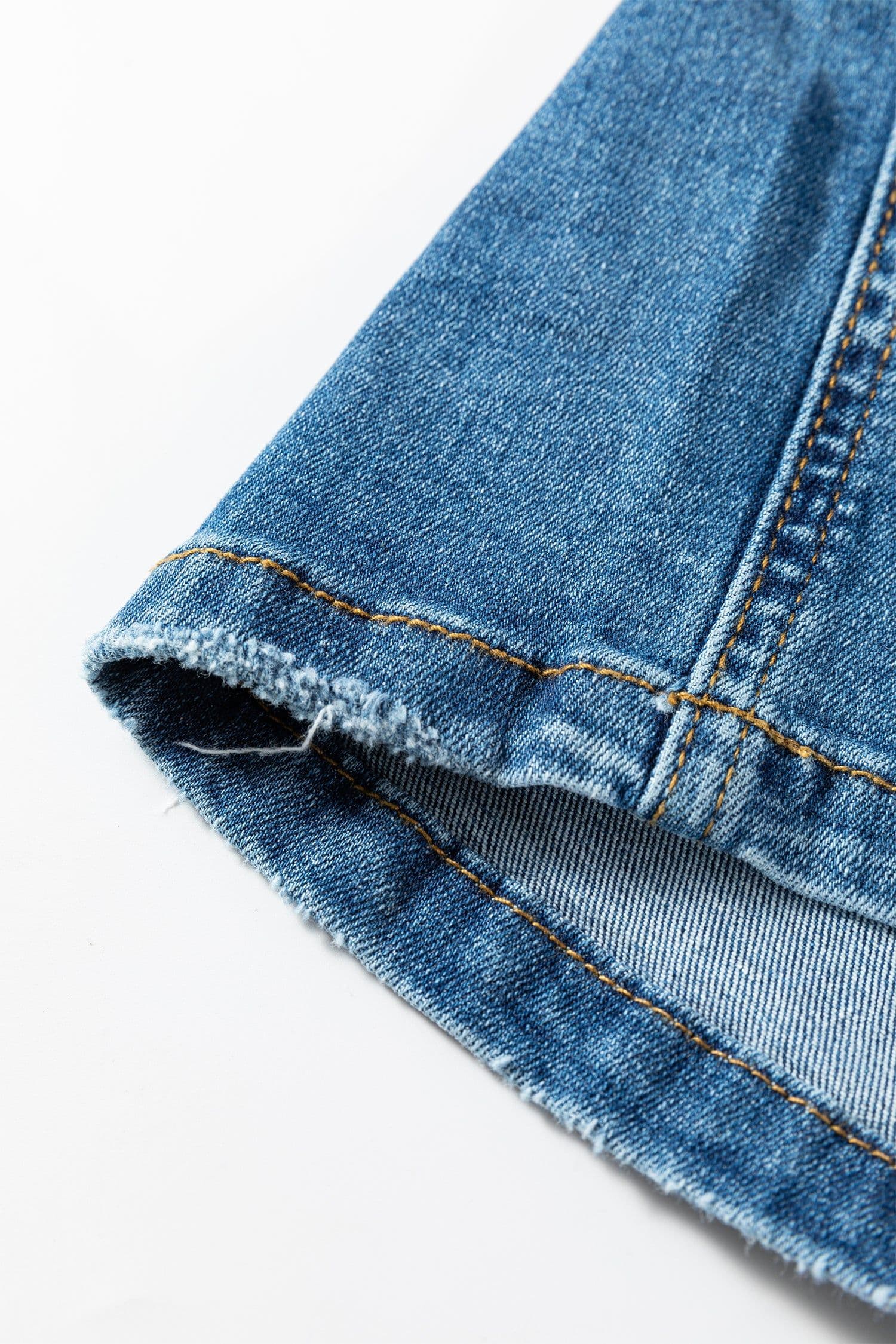 image-Myosotis Mid Rise Distressed Sneak Peek Straight Leg Jeans
