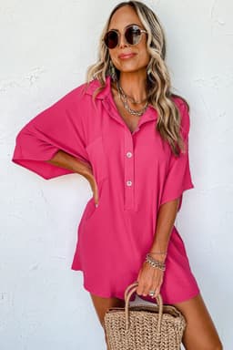 image-Black Half Button Collared Romper