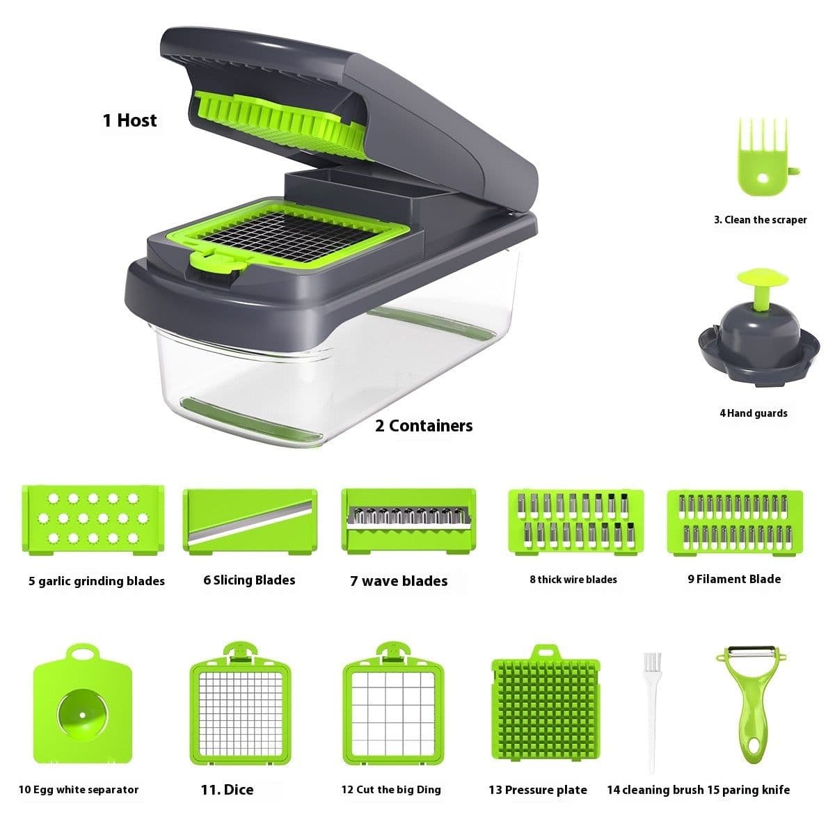 image-Household Multi-function Vegetable Chopper Kitchen 15-in-one