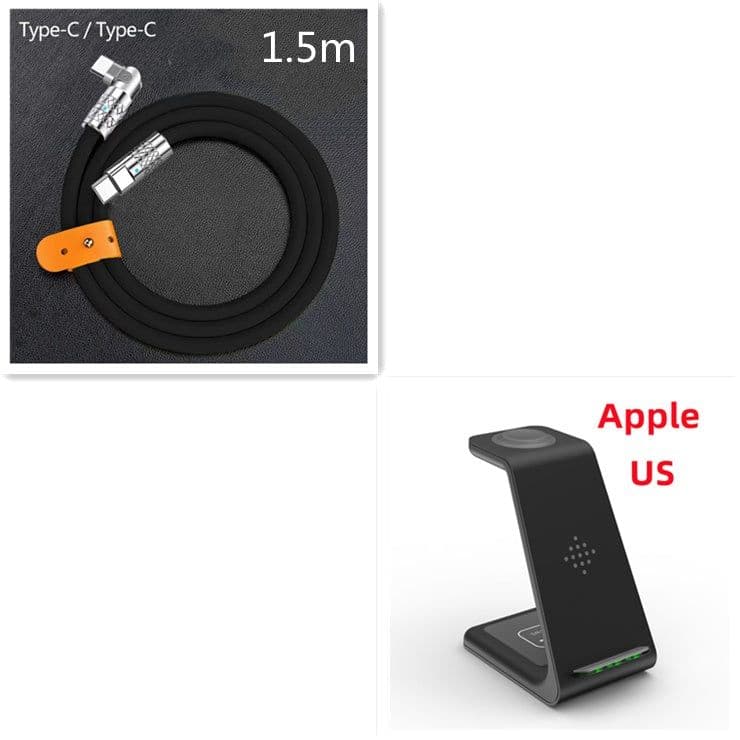 image-3 In 1 Fast Charging Station Wireless Charger Stand Wireless Quick Charge Dock For Phone Holder