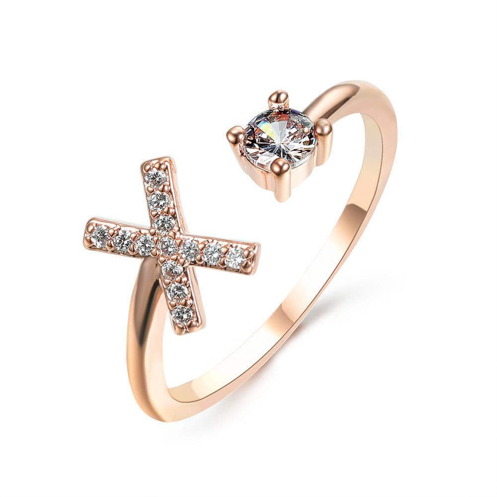 image-New Design Adjustable 26 Initial Letter Ring Fashion Jewelry For Women Simple Elegant Jewelry