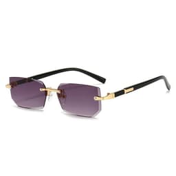 image-Rimless Sunglasses Rectangle Fashion Popular Women Men Shades Small Square Sun Glasses For Female Male Summer Traveling Oculos