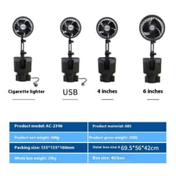 image-Supplies Car Water Cup Holder Fan