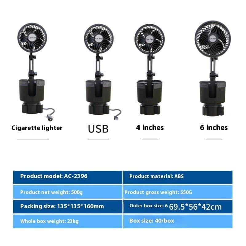 image-Supplies Car Water Cup Holder Fan