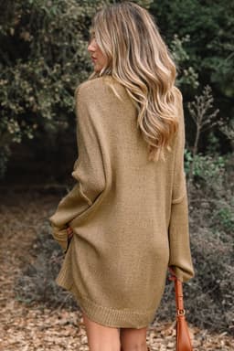 image-Four Leaf Clover Oversize Slouchy Sweater Dress