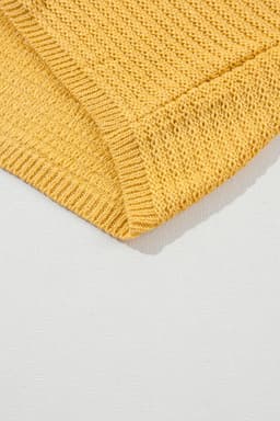 image-Pink Solid Loose Knit Short Dolman Sleeve Sweater