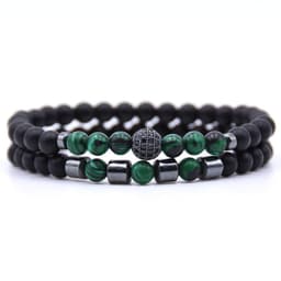 image-Micro-inlaid Zircon Nracelet 6mm Natural Stone Beaded Bracelet