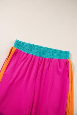 image-Strawberry Pink Color Block Two-Piece Set