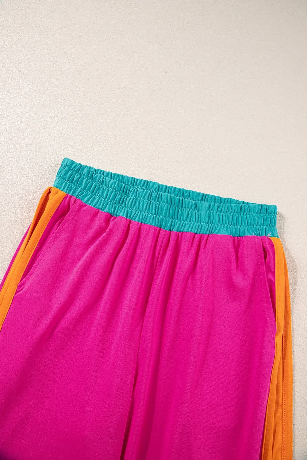 image-Strawberry Pink Color Block Two-Piece Set
