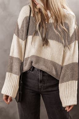 image-Jet Stream Colorblock Loose Pullover Sweater