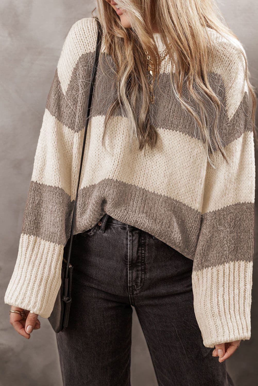 image-Jet Stream Colorblock Loose Pullover Sweater