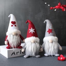 image-Creative Hooded Faceless Doll Holiday Santa Claus Plush Decoration Ornaments