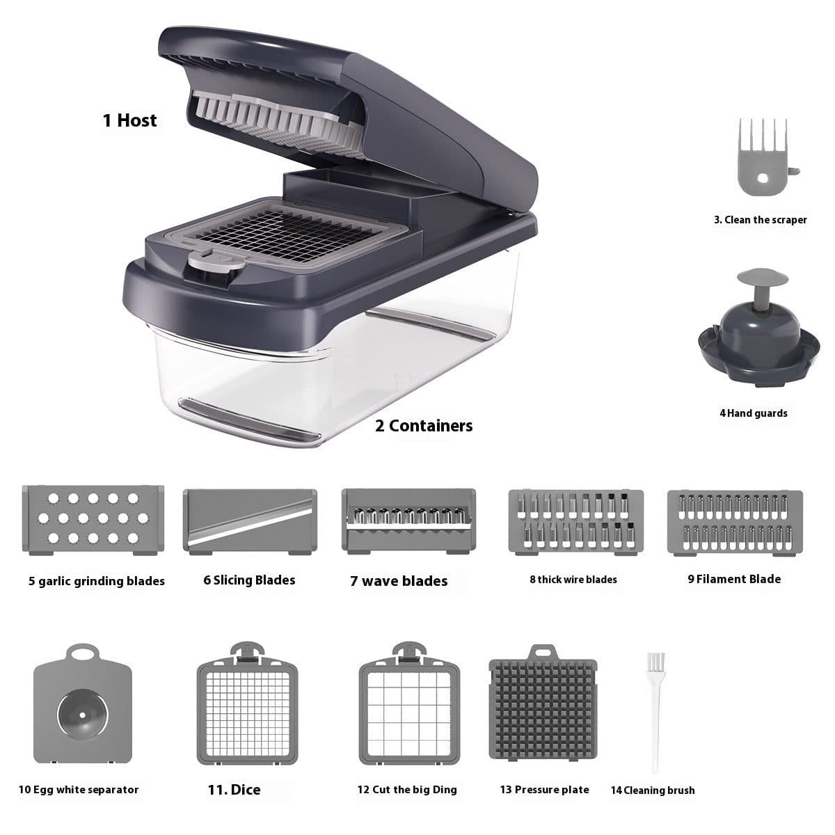 image-Household Multi-function Vegetable Chopper Kitchen 15-in-one