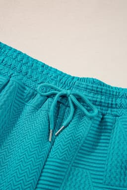 image-Skobeloff Textured Ruffle Split Top & Shorts Set