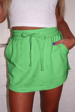 image-Light Grey French Terry Mini Skort With Pockets