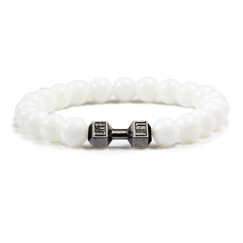 image-Turquoise Energy Gun Black Electroplated Alloy Barbell Bracelet